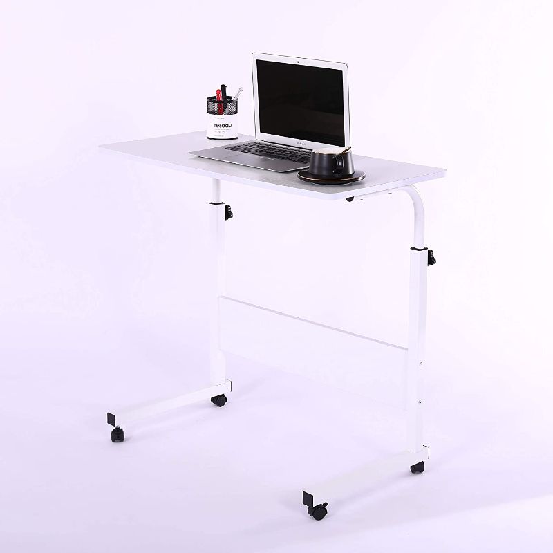 Photo 1 of Laptop Cart 31.5" Mobile Table Fancasa Movable Portable Adjustable Notebook Computer Stand with Wheels (White)
