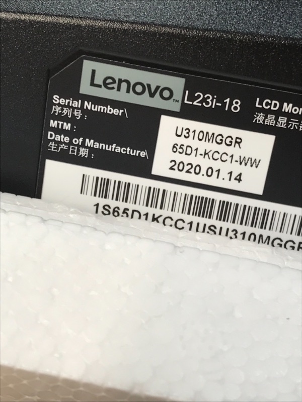 Photo 6 of Lenovo 65D1KCC1US Think Vision L23i-18 23-Inch Desktop Monitor, Grey
