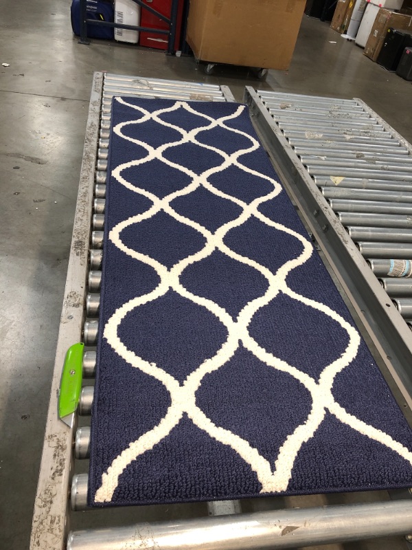 Photo 1 of 5x2 area rug blue and white design 