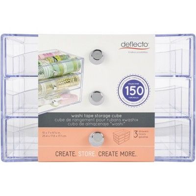 Photo 1 of Deflecto Washi Tape Storage Cube-Clear, 10"Wx7"Hx6.8"D