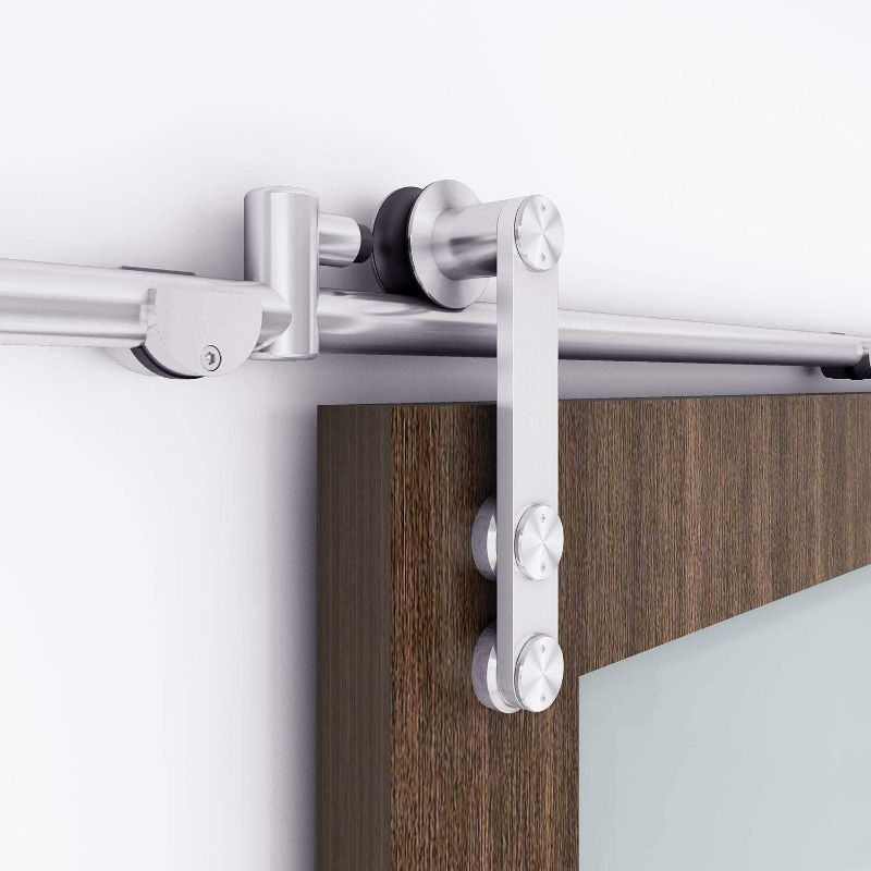 Photo 1 of  Stainless Steel Sliding Barn Door Hardware Track Kit,Heavy Duty,Anti-Rust Anti-Corrosion,Slide Smoothly Quietly,Easy Install,Fit 30"~36" Wide Door (6FT Track Single Door Kit)
