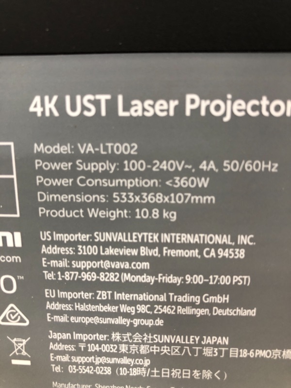 Photo 4 of Vava 4K Ultra Short Throw Laser TV Projector - Black