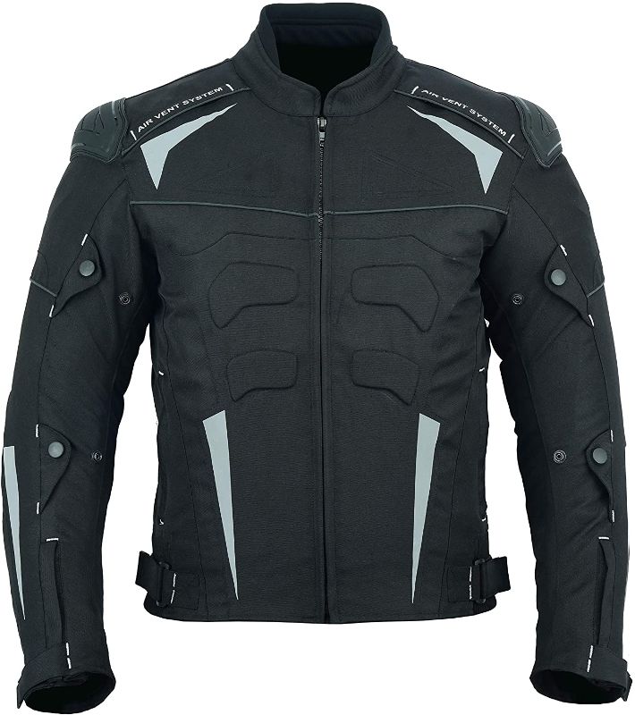 Photo 1 of Motorcycle Armoured HIGH Protection Cordura Waterproof Jacket Black with 7 Armour CJ-9434 (4XL)
