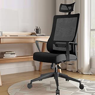 Photo 1 of Ergonomic Office Chair with Adjustable Headrest, Home Office Desk Chairs with Detachable Hanger, High Back Computer Desk Chair with Thickened Foam Cushion, Black
**parts only**