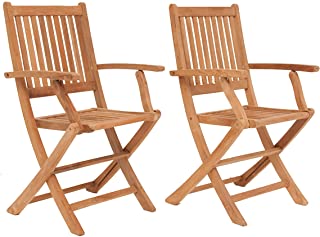 Photo 1 of Amazonia London 2-Piece Teak Patio Folding Armchair

