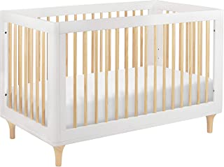 Photo 1 of Babyletto Lolly 3-in-1 Convertible Crib with Toddler Bed Conversion Kit in White and Natural, Greenguard Gold Certified
