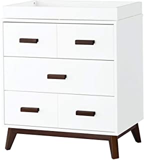 Photo 1 of ***PARTS ONLY*** Babyletto Scoot 3-Drawer Changer Dresser with Removable Changing Tray in White and Walnut, Greenguard Gold Certified
