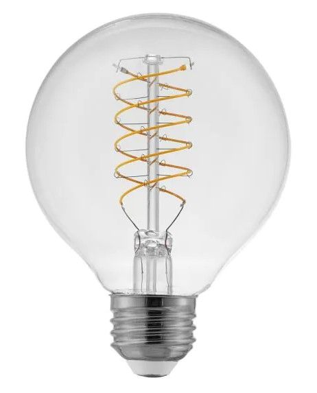 Photo 1 of 60-Watt Equivalent G25 Dimmable Fine Bendy Filament LED Vintage Edison Light Bulb Soft White (2-Pack) - 4 ct