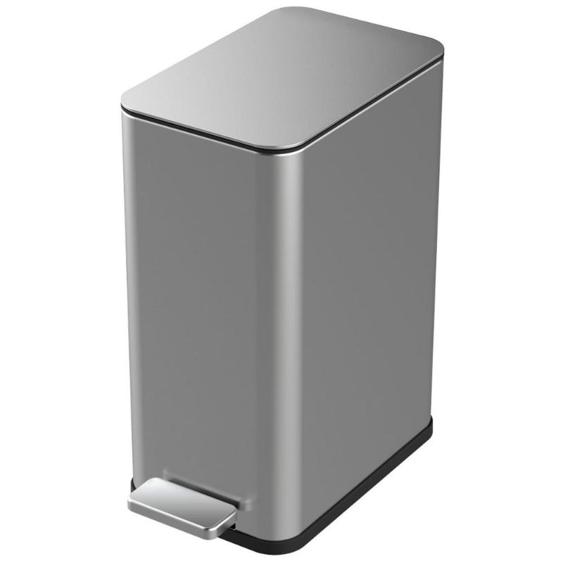 Photo 1 of 2.6 Gal. Stainless Steel Slim Step-On Trash Can