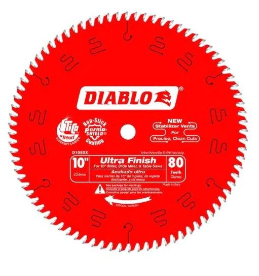 Photo 1 of 10 in. x 80-Tooth Ultra Finish Circular Saw Blade
