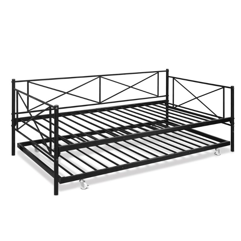 Photo 1 of Furinno Angeland Carca Metal Daybed and Trundle, Twin Size, Black - **PARTS ONLY** 