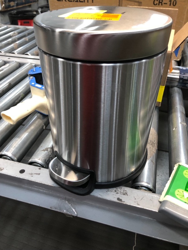 Photo 3 of 1.3 Gal. Stainless Steel Round Step-On Trash Can
