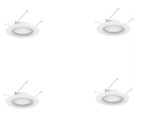 Photo 1 of 6 in. White Integrated LED Recessed Trim (4-Pack), 2700K Soft White
