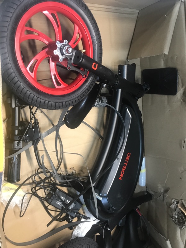 Photo 6 of *Not functional* *For parts only*
Jetson Electric Bike Bolt Folding Electric Bike, with Pegs - with LCD Display, Lightweight & Portable with Carrying Handle, Travel Up to 15 Miles, Max Speed Up to 15.5 MPH , 40" x 20" x 37"
