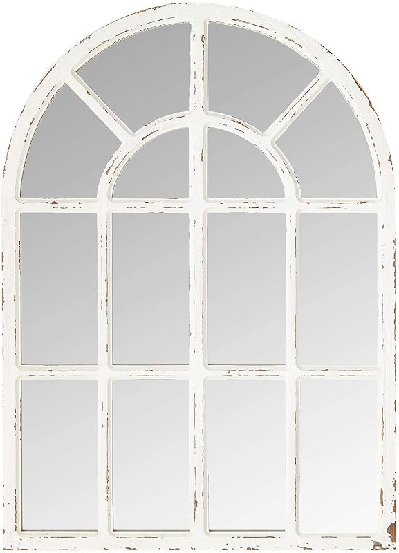 Photo 1 of 
Amazon Brand – Stone & Beam Vintage Farmhouse Wooden Arched Mantel Mirror, 36.25"H, Whitewash
Color:White