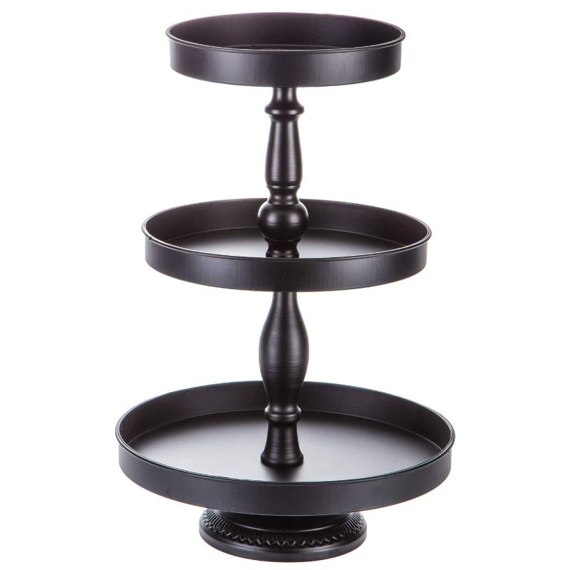 Photo 1 of 
Black Three-Tier Metal Tray Stand Farmhouse Decor Tray Stand
STOCK PHOTO NOT EXACT.