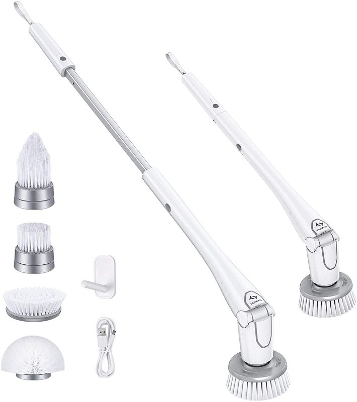 Photo 1 of 
Tilswall Electric Spin Scrubber, Cordless Grout Shower 360 Power Bathroom Cleaner with 4 Replaceable Rotating Brush Heads, Tool-Free Adjustable Extension.