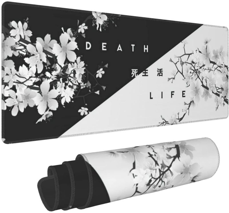 Photo 1 of 
Black and White Cherry Blossom Gaming Mouse Pad XL, Extended Large Mouse Mat Desk Pad, Stitched Edges Mousepad, Long Non-Slip Rubber Base Mice Pad, 31.5 X...