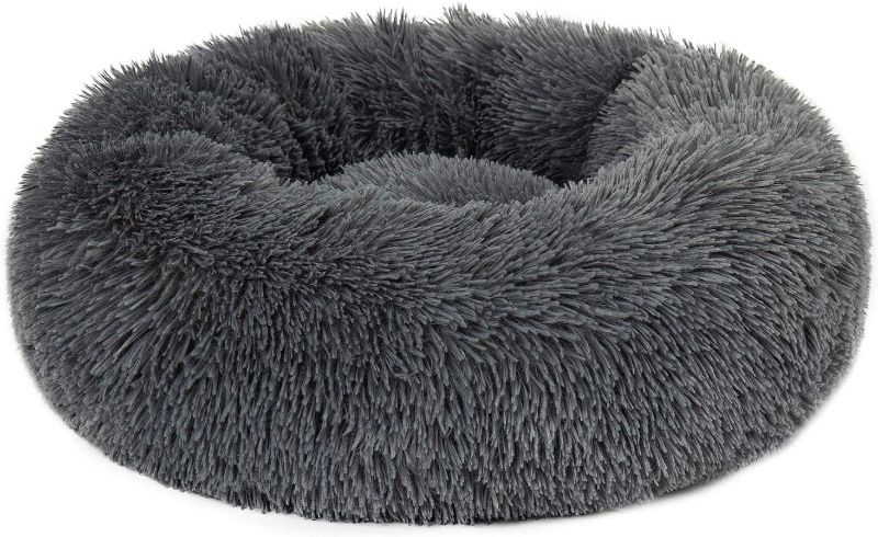 Photo 1 of 
Lacher Donut Pet Bed Round Cushion Marshmellow Faux Fur Cuddler, Calming Fluffy Comfy Bed for Dog and Cat