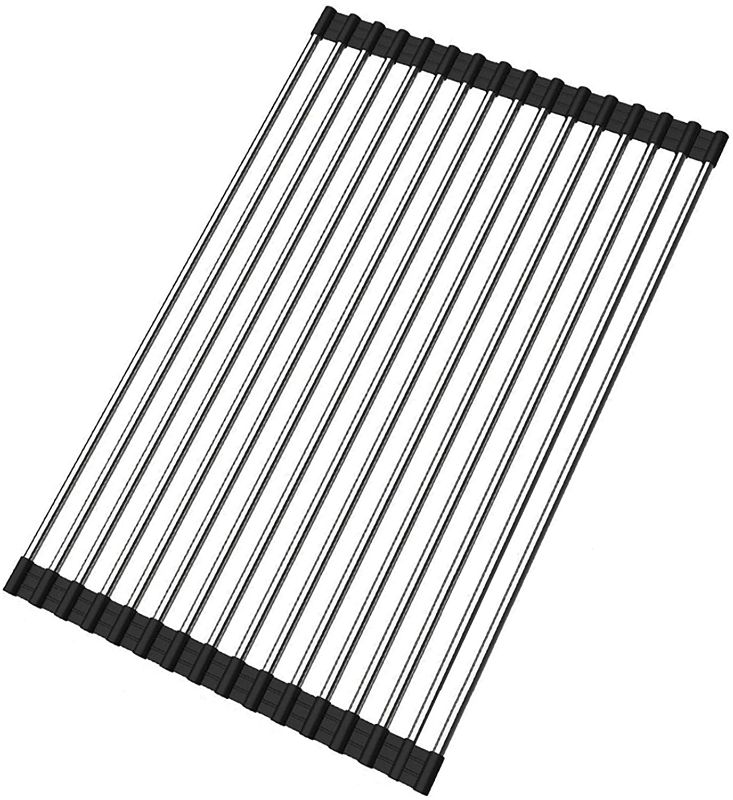 Photo 1 of Ahyuan Roll up Dish Drying Rack Over The Sink Kitchen Roll up Sink Drying Rack Portable Dish Rack Dish Drainer Foldable SUS304 Stainless Steel Dish Drying...
Size:17.8''x11.2''