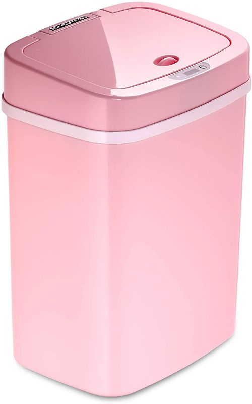 Photo 1 of 
Ninestars DZT-12-5PK Bedroom or Bathroom Automatic Touchless Infrared Motion Sensor Trash Can, 3 Gal 12 L, ABS Plastic (Rectangular, Pink) Trashcan
Size:3 Gal
Color:Pink