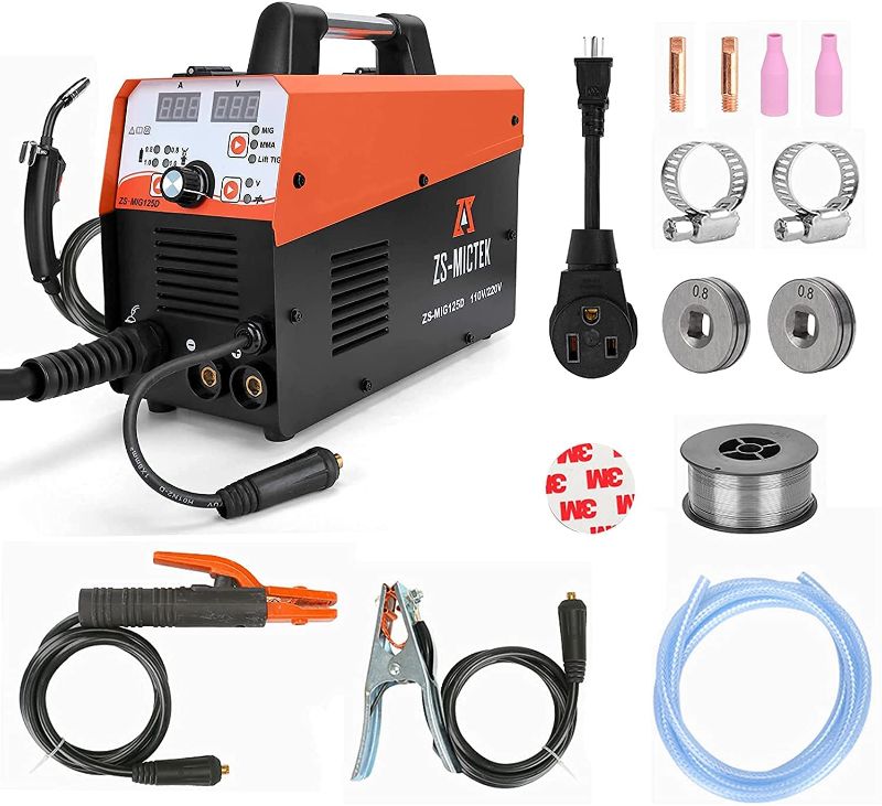 Photo 1 of 
Mig Welder 110&220V Welding Machine Gas/Gasless Flux MIG/Solid Wire/Lift TIG/Stick Multifunction 125A Welding Machine Including Flux Core Wire Automatic...
Style:ZS-MIG125D-US