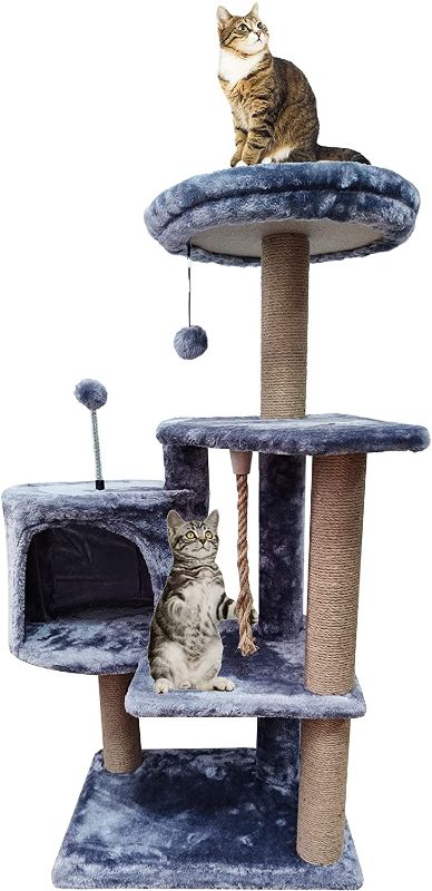 Photo 1 of 
TINWEI Cat Tree Scratching Toy Activity Centre Cat Tower Furniture Scratching Posts
Color:Grey-cat tree