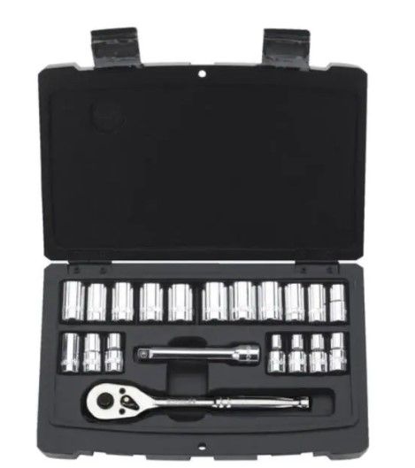 Photo 1 of 1/4 in. Drive SAE & Metric Rachet and Socket Set (20-Piece)