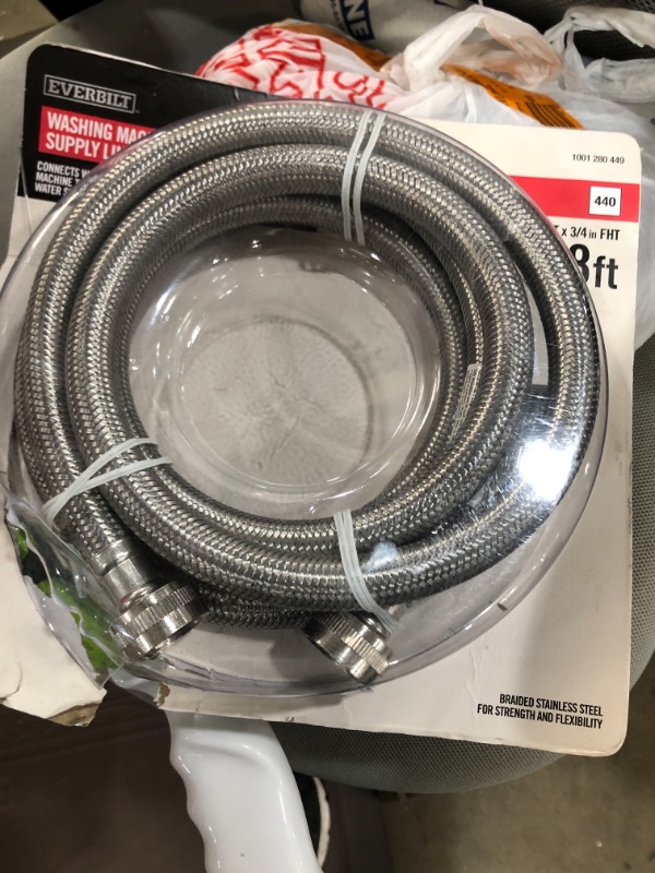 Photo 2 of 3/4 in. x 3/4 in. x 96 in. Stainless Steel Washing Machine Hose