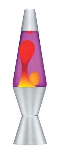 Photo 1 of 
14.5 in. Classic Lamp - Yellow Wax/Purple Liquid/Silver Base and Cap