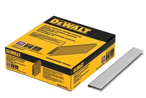 Photo 1 of 1 in. Leg x 7/32 in. 18-Gauge Crown Glue Collated Steel Staples (5,000 per Box)