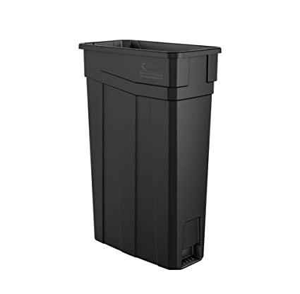 Photo 1 of  23-Gallon Narrow Trash Can without Handles - Durable Garbage Can, Black