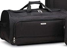 Photo 2 of American Tourister Pop Max Softside Luggage with Spinner Wheels, Black, 3-Piece Set (21/25/29) PLUS DUFFLE