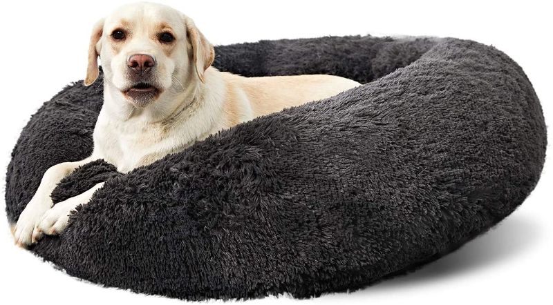 Photo 1 of  Round Bed Large Dogs, Donut Dog Bed Large Dog, Comfy Dog Calming Cuddler Bed