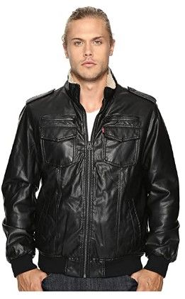 Photo 1 of Levi's Men's Faux Leather Sherpa Aviator Bomber Jacket