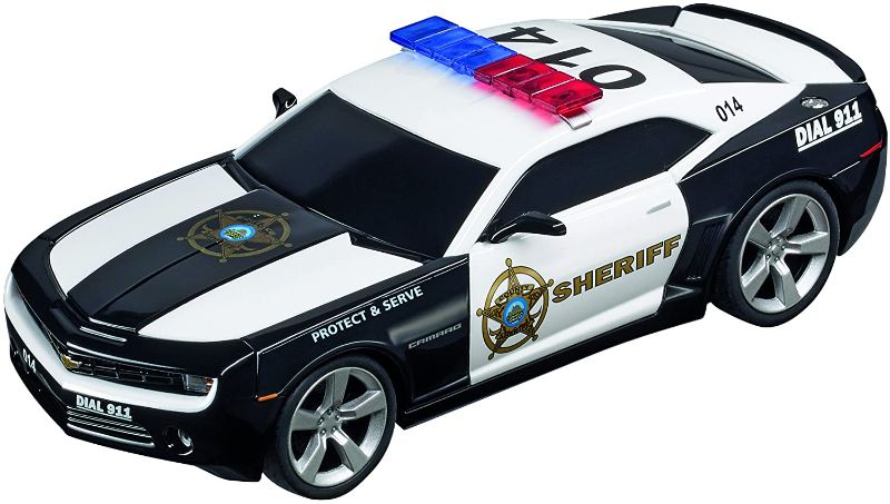 Photo 1 of Carrera 27523 Evolution Analog Slot Car Racing Vehicle - Chevrolet Camaro Sheriff - (1: 32 Scale) with track parts
