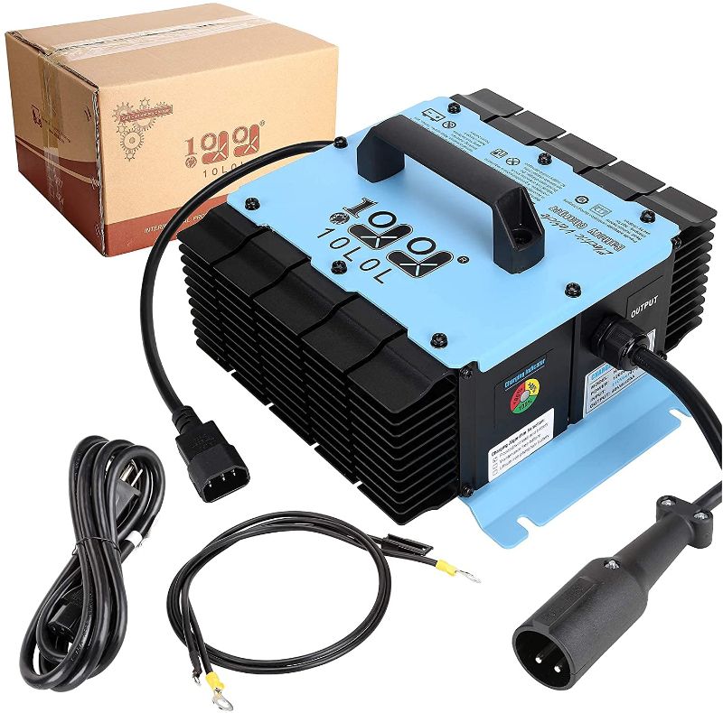 Photo 1 of 10L0L 15AMP Golf Cart Battery Fast Charger for 48V Club Car DS Precedent Golf Cart with Club car 2-pin Round Connector Apply to Three Different Battery Types
