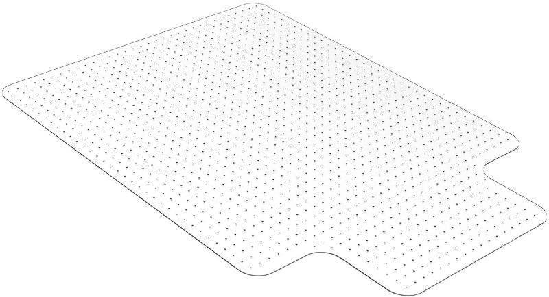 Photo 1 of 100pointONE Office Chair Mat for Carpeted Floors - Transparent Heavy Duty Chair Mat for Low and Flat Pile Carpets 48’’ x 36’’ with Lip
