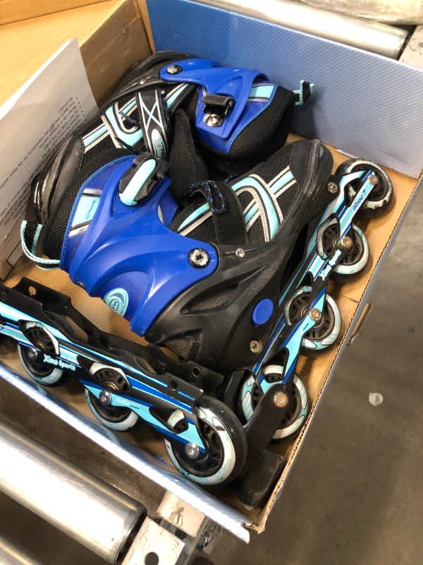 Photo 2 of 
Xino Sports Kids Inline Skates for Girls & Boys - Adjustable Roller Blades with LED Illuminating Light Up Wheels - Youth Skates Can Be Used Indoors &...
Color:Blue
LG (5-8)