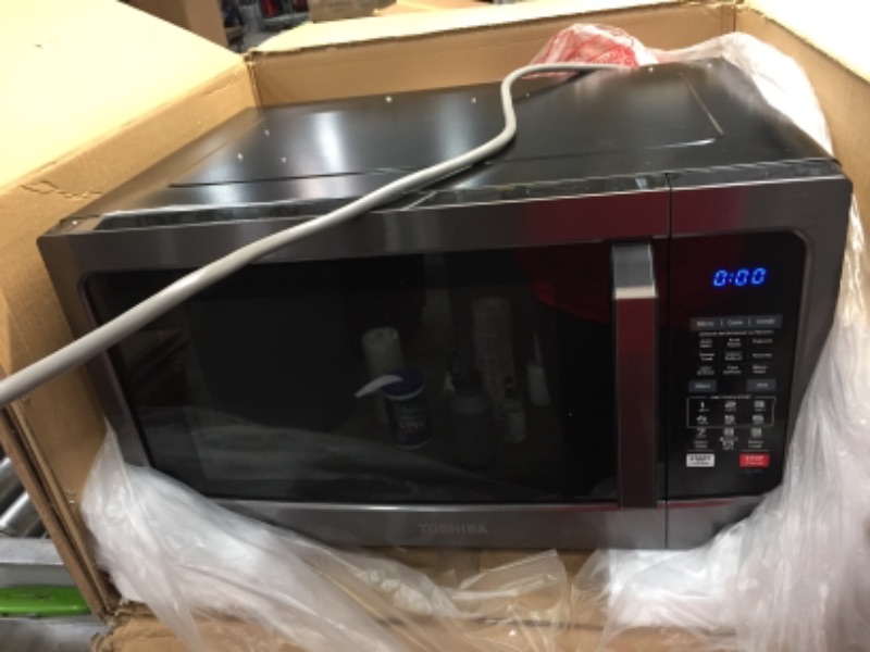 Photo 2 of ***PARTS ONLY*** Toshiba EC042A5C-SS Countertop Microwave Oven with Convection, Smart Sensor, Sound On/Off Function and LCD Display, 1.5 Cu.ft, Stainless Steel