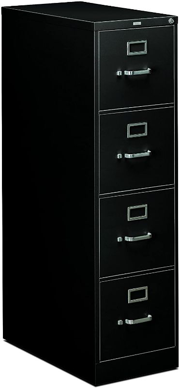 Photo 1 of HON 4-Drawer Letter File - Full-Suspension Filing Cabinet, 26-1/2-Inch Black (310 Series - Model 314PP)
