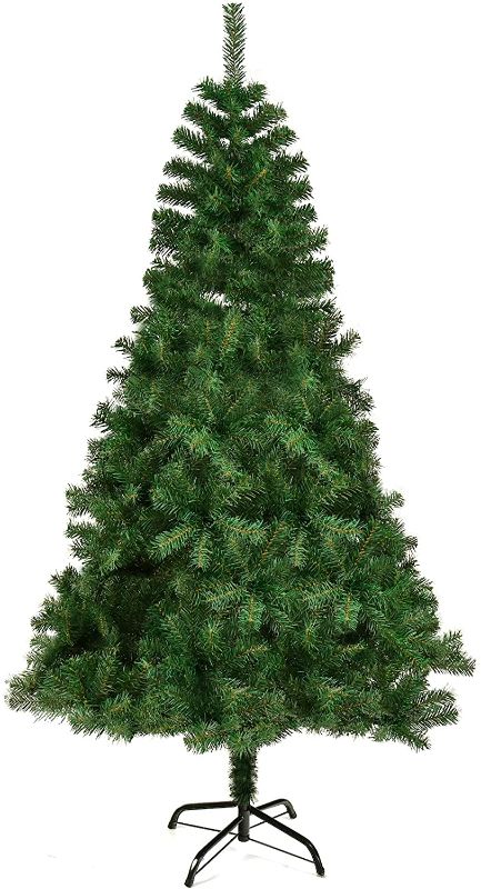 Photo 1 of 
6 FT Artificial Full Christmas Tree, Premium Xmas Spruce Hinged Tree, Metal Foldable Base, Easy Assembly, Perfect for Home Party Office Decoration