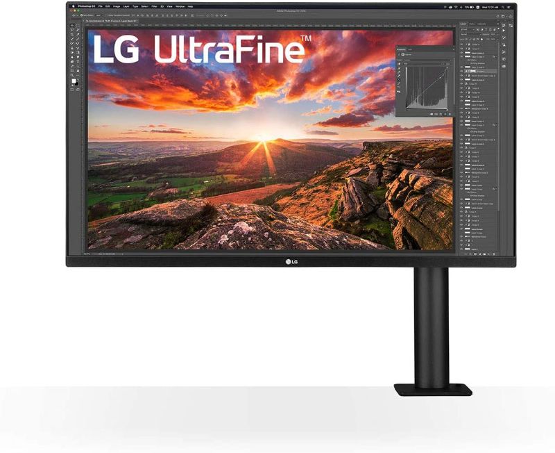 Photo 1 of LG 32BN88U-B 31.5” Ergo IPS UHD 4K Ultrafine Monitor (3840x2160) with Ergonomic Stand & C-Clamp, USB Type-C, DCI-P3 95%(Typ.), HDR10 and AMD FreeSync, Black
