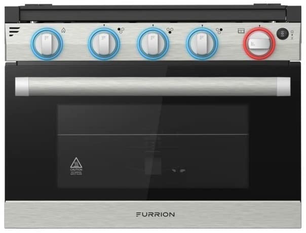 Photo 1 of Furrion F1S17L02A-SS 17" 2-in-1 Gas Range Oven (Stainless Steel) with 3-Burner Cooktop for RV
