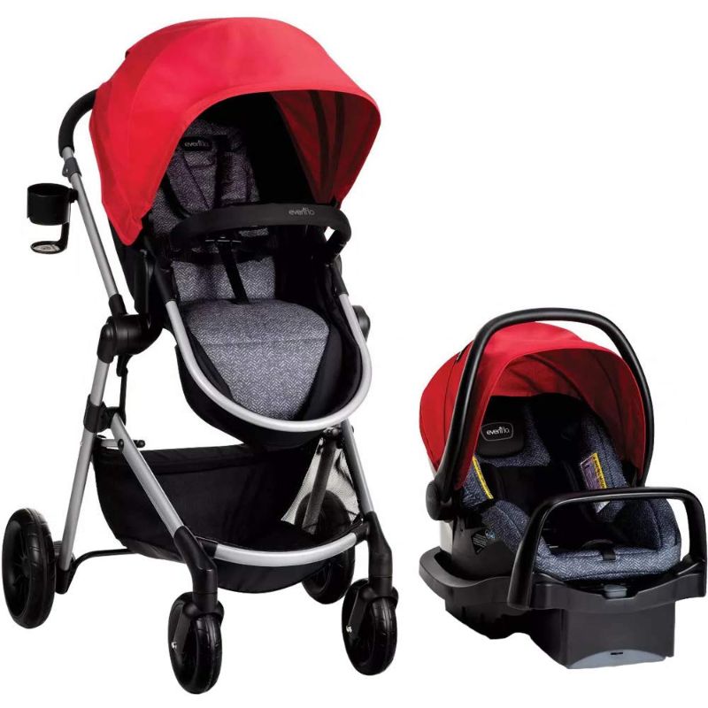 Photo 1 of Evenflo Pivot Modular Travel System with SafeMax Infant Car Seat - Salsa