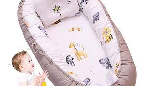 Photo 1 of Brandream Baby Nest Baby Lounger Baby Bassinet for Bed - 100% Soft Cotton Sharing Cosleeping Baby Bed Premium Quality Portable Crib (Safari)
