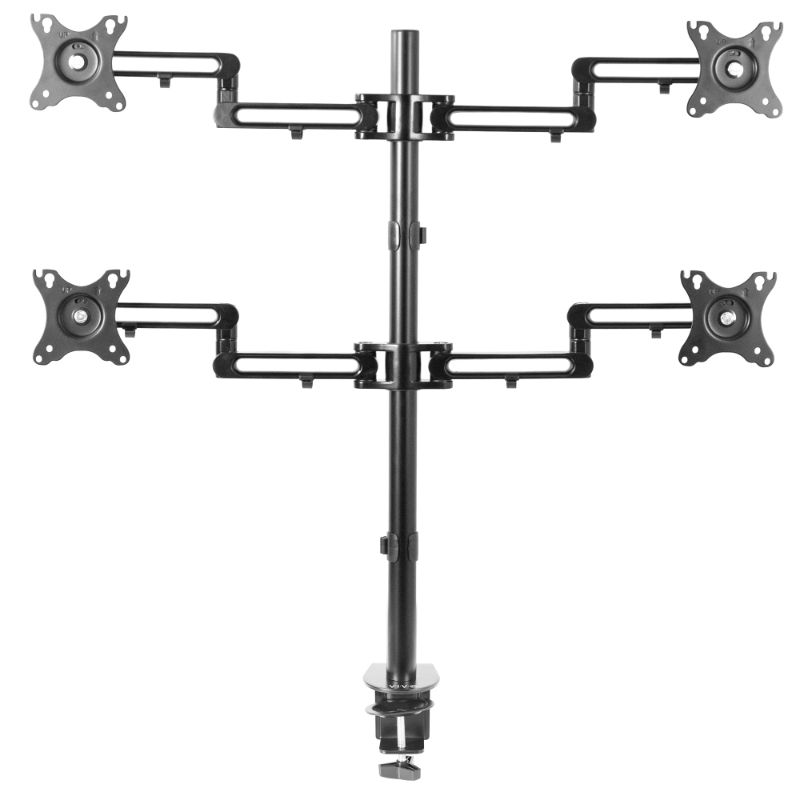 Photo 1 of VIVO Aluminum Quad LCD Fully Adjustable Monitor Desk Mount Stand for 4 Screens 17" to 32" (STAND-V104Y)
