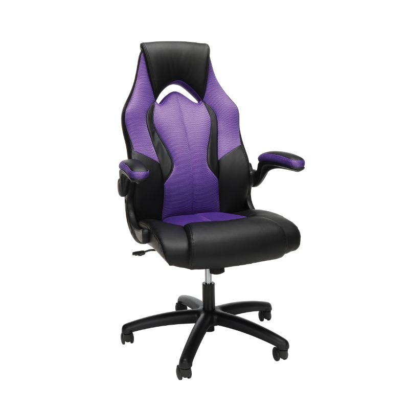 Photo 1 of ESS-3086-PUR Essentials Collection High-Back Racing Style Bonded Leather Gaming Chair - Purple
