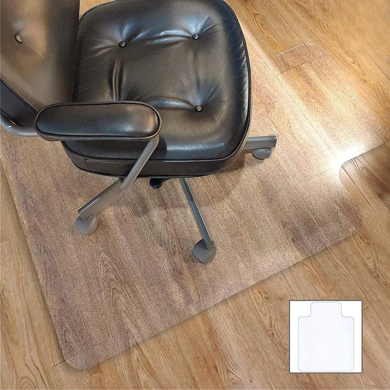 Photo 1 of Office Chair Mat for Hardwood Floor with 35''×47'',Tile Floor Protector PVC Transparent,Heavy Duty Clear Wood,Polyethylene Hard Floor Mat for Computer Desk
