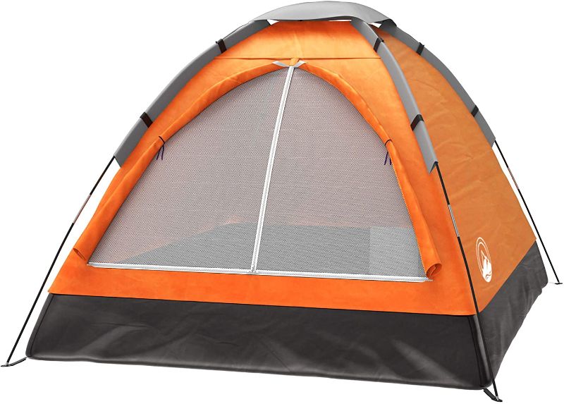 Photo 1 of 2 Person Dome Tent- Rain Fly & Carry Bag- Easy Set Up-Great for Camping, Backpacking, Hiking & Outdoor Music Festivals by Wakeman Outdoors (Orange), 2 Person
